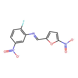 Benzene, 1-fluoro-4-nitro-2-(5-nitrofurfurylidenamino)- structure