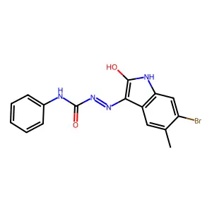 6-bromo-5-methyl-1H-indole-2,3-dione 3-(N-phenylsemicarbazone) structure