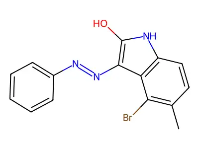4-Bromo-5-methyl-3-(2-phenylhydrazinyl)indol-2-one structure