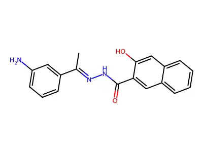 N-[1-(3-aminophenyl)ethylideneamino]-3-hydroxynaphthalene-2-carboxamide structure