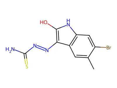 [(6-Bromo-5-methyl-2-oxoindol-3-yl)amino]thiourea structure