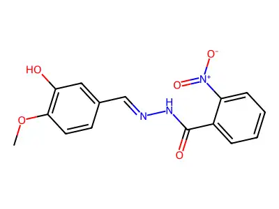 N-[(3-hydroxy-4-methoxyphenyl)methylideneamino]-2-nitrobenzamide structure