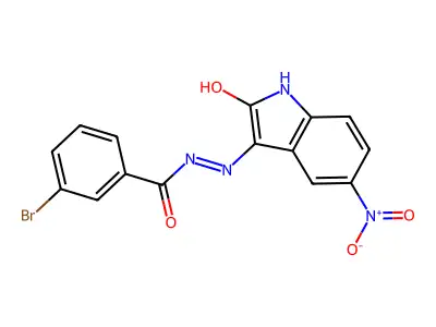 3-Bromo-N'-(5-nitro-2-oxo-1,2-dihydro-3H-indol-3-ylidene)benzohydrazide structure