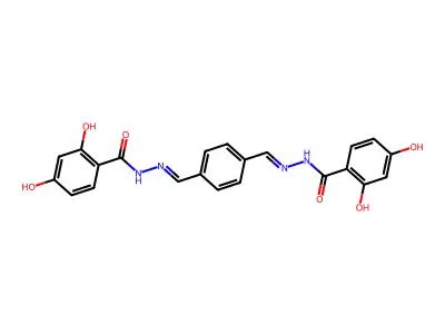 N-[(E)-[4-[(E)-[(2,4-dihydroxybenzoyl)hydrazinylidene]methyl]phenyl]methylideneamino]-2,4-dihydroxybenzamide structure