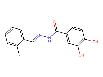 3,4-dihydroxy-N-[(E)-(2-methylphenyl)methylideneamino]benzamide structure