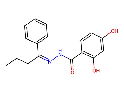 2,4-dihydroxy-N'-(1-phenylbutylidene)benzohydrazide structure