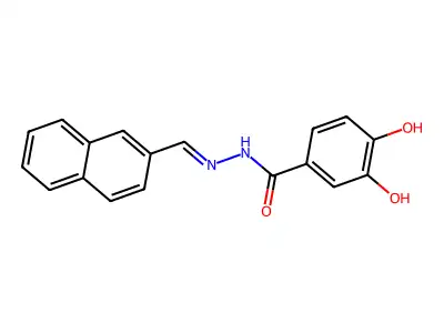 3,4-Dihydroxybenzoic acid 2-(2-naphthalenylmethylene)hydrazide structure