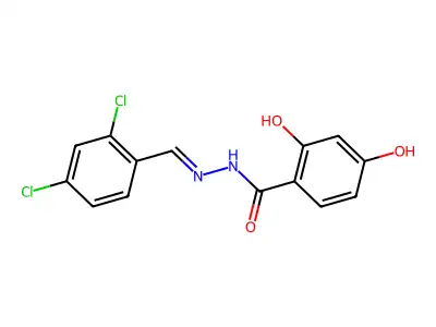 N-[(2,4-dichlorophenyl)methylideneamino]-2,4-dihydroxybenzamide structure