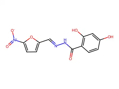 2,4-Dihydroxybenzoic acid 2-[(5-nitro-2-furanyl)methylene]hydrazide structure