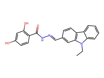 N'-[(9-ethyl-9H-carbazol-2-yl)methylene]-2,4-dihydroxybenzohydrazide structure