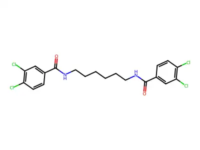 N,N'-(Hexane-1,6-diyl)bis(3,4-dichlorobenzamide) structure