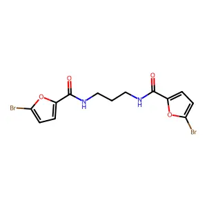 5-bromo-N-[3-[(5-bromofuran-2-carbonyl)amino]propyl]furan-2-carboxamide structure