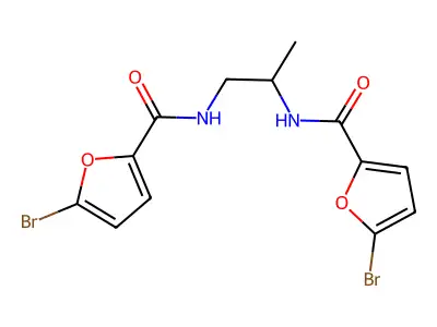 5-bromo-N-[2-[(5-bromofuran-2-carbonyl)amino]propyl]furan-2-carboxamide structure