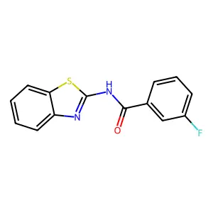 N-(1,3-benzothiazol-2-yl)-3-fluorobenzamide structure