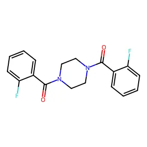 Piperazine-1,4-diylbis((2-fluorophenyl)methanone) structure