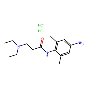 2',6'-Propionoxylidide, 4'-amino-3-(diethylamino)-, dihydrochloride structure