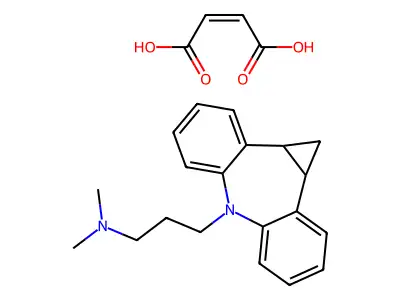 (2Z)-But-2-enedioic acid--3-(1a,10b-dihydrodibenzo[b,f]cyclopropa[d]azepin-6(1H)-yl)-N,N-dimethylpropan-1-amine (1/1) structure