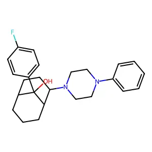 Bicyclo(3.3.1)nonan-9-ol, 9-(4-fluorophenyl)-2-(4-phenyl-1-piperazinyl)- structure