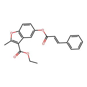 ethyl 2-methyl-5-{[(2E)-3-phenylprop-2-enoyl]oxy}-1-benzofuran-3-carboxylate structure
