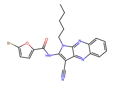 5-bromo-N-{3-cyano-1-pentyl-1H-pyrrolo[2,3-b]quinoxalin-2-yl}furan-2-carboxamide structure