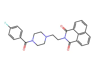 2-[2-[4-(4-Fluorobenzoyl)piperazin-1-yl]ethyl]benzo[de]isoquinoline-1,3-dione structure