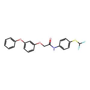 N-[4-(difluoromethylsulfanyl)phenyl]-2-(3-phenoxyphenoxy)acetamide structure