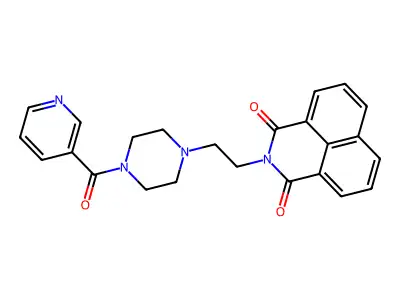 2-(2-(4-nicotinoylpiperazin-1-yl)ethyl)-1H-benzo[de]isoquinoline-1,3(2H)-dione structure