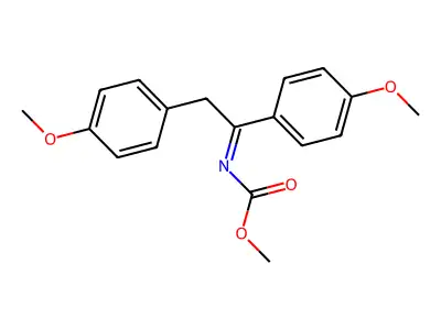 Carbamic acid, [1,2-bis(4-methoxyphenyl)ethylidene]-, methyl ester structure