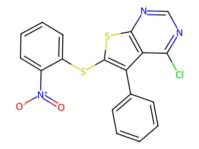 4-Chloro-6-[(2-nitrophenyl)sulfanyl]-5-phenylthieno[2,3-d]pyrimidine structure