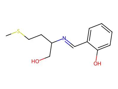 2-[[[1-(Hydroxymethyl)-3-(methylthio)propyl]imino]methyl]phenol structure