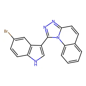 1-(5-bromo-1H-indol-3-yl)[1,2,4]triazolo[4,3-a]quinoline structure