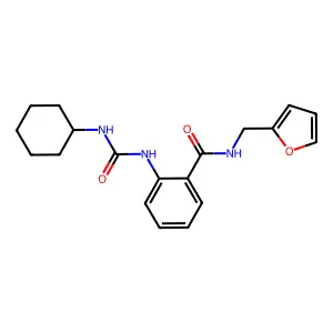 2-[(cyclohexylcarbamoyl)amino]-N-(furan-2-ylmethyl)benzamide structure