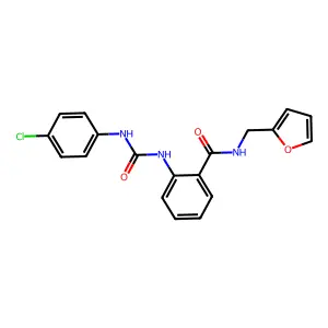 2-[(4-chlorophenyl)carbamoylamino]-N-(furan-2-ylmethyl)benzamide structure