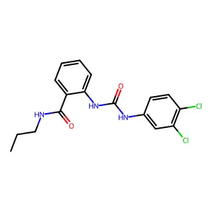 2-[(3,4-dichlorophenyl)carbamoylamino]-N-propylbenzamide structure