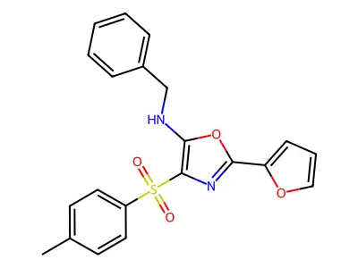 2-(2-Furyl)-4-[(4-methylphenyl)sulfonyl]-5-[benzylamino]-1,3-oxazole structure