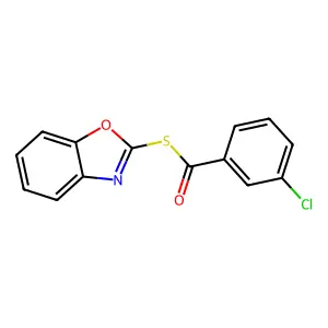 3-Chloro-thiobenzoic acid S-benzooxazol-2-yl ester structure