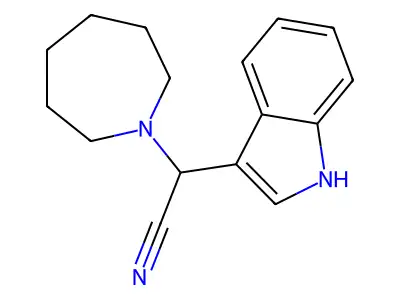 2-(azepan-1-yl)-2-(1H-indol-3-yl)acetonitrile structure