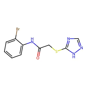 N-(2-bromophenyl)-2-(1H-1,2,4-triazol-5-ylsulfanyl)acetamide structure