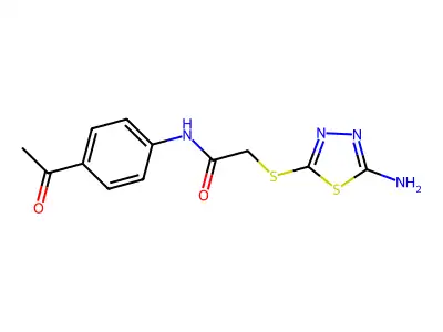 N-(4-Acetylphenyl)-2-((5-amino-1,3,4-thiadiazol-2-yl)thio)acetamide structure
