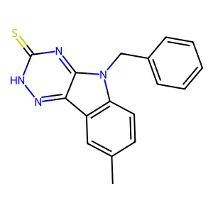 5-Benzyl-8-methyl-5H-[1,2,4]triazino[5,6-b]indole-3-thiol structure