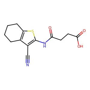 4-[(3-Cyano-4,5,6,7-tetrahydro-1-benzothien-2-yl)amino]-4-oxobutanoic acid structure