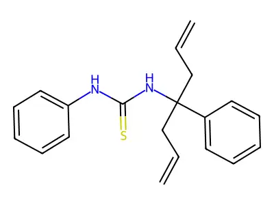 1-Phenyl-3-(4-phenylhepta-1,6-dien-4-yl)thiourea structure