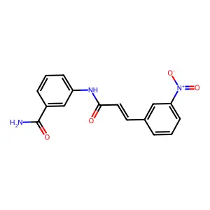 3-[[(E)-3-(3-nitrophenyl)prop-2-enoyl]amino]benzamide structure