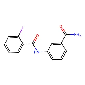 N-(3-carbamoylphenyl)-2-iodobenzamide structure