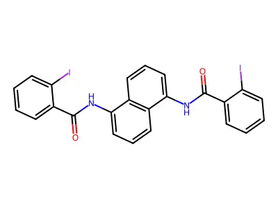 N,N'-naphthalene-1,5-diylbis(2-iodobenzamide) structure