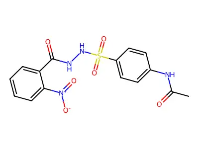 N-{4-[(2-{2-nitrobenzoyl}hydrazino)sulfonyl]phenyl}acetamide structure