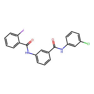 N-(3-{[(3-chlorophenyl)amino]carbonyl}phenyl)-2-iodobenzamide structure