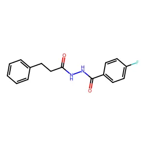 4-fluoro-N'-(3-phenylpropanoyl)benzohydrazide structure
