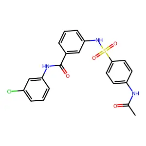 3-({[4-(acetylamino)phenyl]sulfonyl}amino)-N-(3-chlorophenyl)benzamide structure