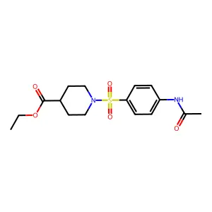 1-(4-Acetylamino-benzenesulfonyl)-piperidine-4-carboxylic acid ethyl ester structure